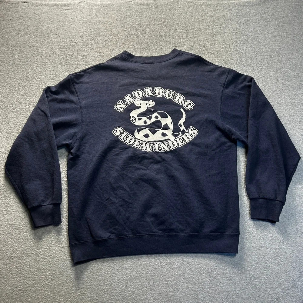 McMullin Town Nadaburg Sidewinders Graphic Sweatshirt Mens Large Navy Blue Biker